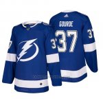 Camiseta Tampa Bay Lightning Yanni Gourde Home Autentico Jugador Azul