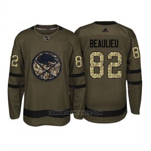 Camiseta Buffalo Sabres Nathan Beaulieu Camo Salute To Service
