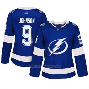 Camiseta Mujer Tampa Bay Lightning 9 Tyler Johnson Blue Adizero Jugador Home