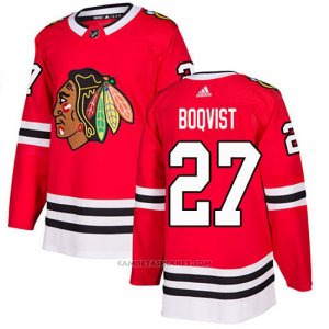 Camiseta Hockey Chicago Blackhawks 27 Adam Boqvist Primera Autentico Rojo