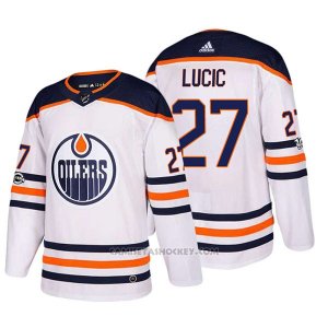 Camiseta Hockey Hombre Edmonton Oilers 27 Milan Lucic 2018 Blanco