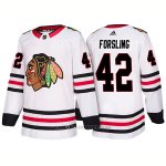 Camiseta Hockey Hombre Male Blackhawks 42 Gustav Forsling 2018 Blanco