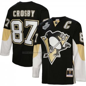Camiseta Hockey Pittsburgh Penguins Sidney Crosby Mitchell & Ness Big & Tall 2008 Blue Line Negro