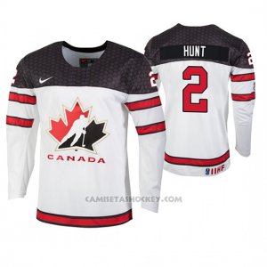 Camiseta Hockey Canada Daemon Hunt 2019 Hlinka Gretzky Cup Blanco