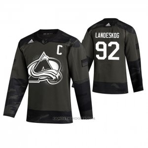 Camiseta Hockey Colorado Avalanche Gabriel Landeskog 2019 Veterans Day Camuflaje