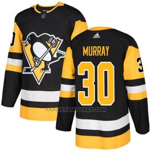 Camiseta Hockey Nino Pittsburgh Penguins 30 Matt Murray Negro Home Autentico Stitched