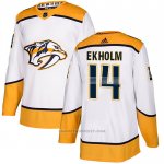 Camiseta Hockey Nashville Predators 14 Mattias Ekholm Road Autentico Blanco