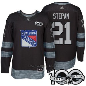 Camiseta Hockey Hombre New York Rangers 21 Derek Stepan 2017 Centennial Limited Negro