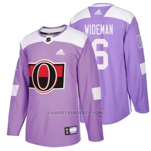 Camiseta Ottawa Senators Chris Wideman Hockey Fights Cancer Violeta