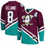 Camiseta Hockey Anaheim Ducks Teemu Selanne Mitchell & Ness 1996-97 Alterno Captain Patch Blue Line Violeta