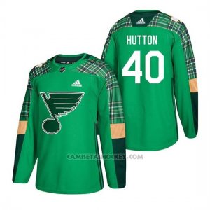 Camiseta St. Louis Blues Carter Hutton 2018 St. Patrick's Day Verde