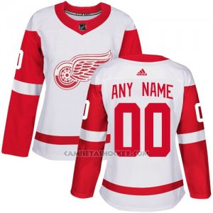 Camiseta Hockey Mujer Detroit Red Wings Segunda Personalizada Blanco