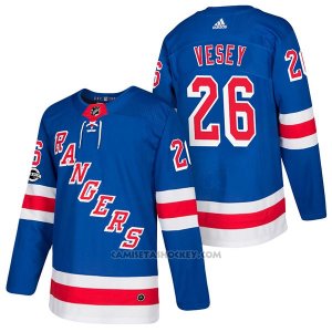 Camiseta Hockey Hombre Autentico New York Rangers 26 Jimmy Vesey Home 2018 Azul