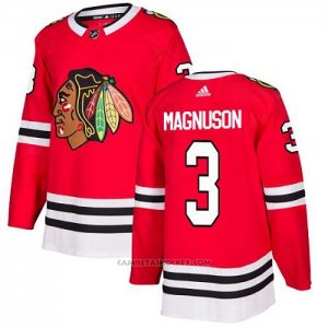 Camiseta Hockey Chicago Blackhawks 3 Keith Magnuson Primera Autentico Rojo