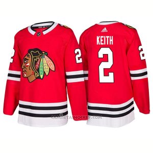 Camiseta Hockey Hombre Male Blackhawks 2 Duncan Keith Home 2018 Rojo