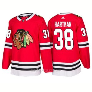 Camiseta Hockey Hombre Male Blackhawks 38 Ryan Hartman Home 2018 Rojo