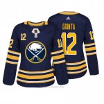 Camiseta Hockey Mujer Buffalo Sabres 12 Brian Gionta Azul Autentico Jugador