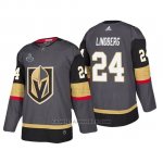 Camiseta Golden Knights Oscar Lindberg Bound Patch 2018 Stanley Cup Final Gris