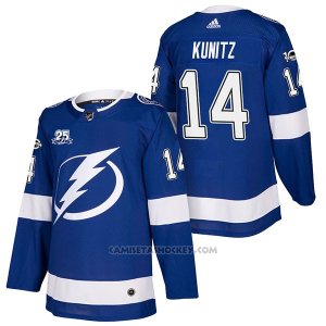 Camiseta Hockey Hombre Autentico Tampa Bay Lightning 14 Chris Kunitz Home 2018 Azul