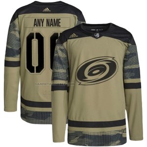 Camiseta Hockey Carolina Hurricanes Personalizada Military Appreciation Team Autentico Practice Camuflaje