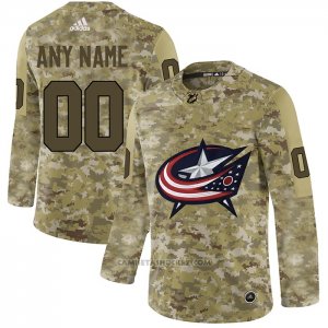 Camiseta Hockey Columbus Blue Jackets 2019 Personalizada Camuflaje