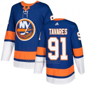 Camiseta Hockey Nino New York Islanders 91 John Tavares Azul Home Autentico Stitched