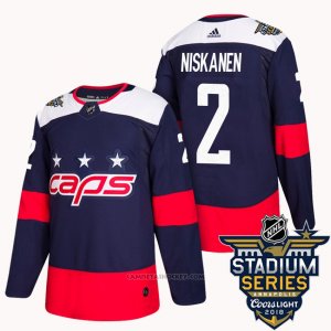 Camiseta Hockey Hombre Washington Capitals 2 Matt Niskanen Azul 2018 Stadium Series Autentico
