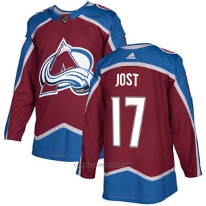 Camiseta Hockey Colorado Avalanche 17 Tyson Jost Primera Autentico Rojo