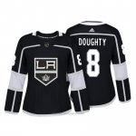 Camiseta Hockey Mujer Los Angeles Kings 8 Drew Doughty Negro Autentico Jugador