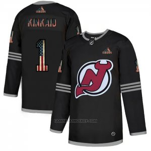 Camiseta Hockey New Jersey Devils Kinkaid 2020 USA Flag Negro