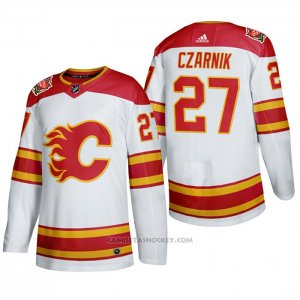 Camiseta Hockey Calgary Flames Austin Czarnik 2019 Heritage Classic Autentico Blanco
