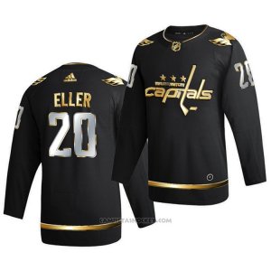 Camiseta Hockey Washington Capitals Lars Eller Golden Edition Limited Autentico 2020-21 Negro