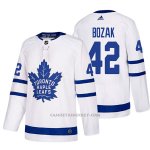 Camiseta Hockey Hombre Toronto Maple Leafs 42 Tyler Bozak Away 2017-2018 Blanco