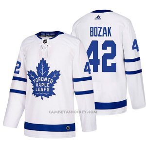 Camiseta Hockey Hombre Toronto Maple Leafs 42 Tyler Bozak Away 2017-2018 Blanco