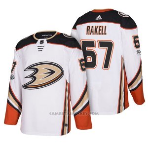 Camiseta Hockey Hombre Anaheim Ducks Rickard Rakell 67 2018 New Season Team Road Blanco
