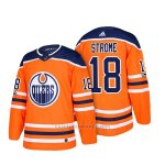 Camiseta Hockey Hombre Autentico Edmonton Oilers 18 Ryan Strome Home 2018 Naranja