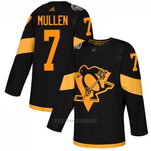 Camiseta Hockey Pittsburgh Penguins 7 Joe Mullen Autentico 2019 Stadium Series Negro