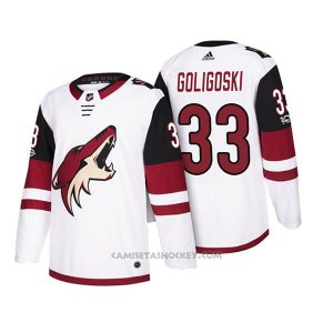 Camiseta Hockey Hombre Arizona Coyotes Alex Goligoski 33 2018 Season Centennial Patch Team Road Blanco