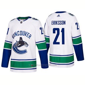 Camiseta Hockey Hombre Vancouver Canucks 21 Loui Eriksson Away Premier 2017-2018 Blanco