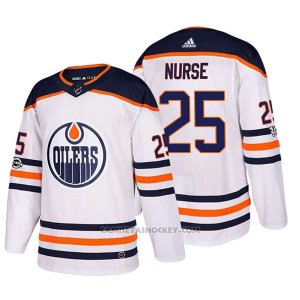 Camiseta Hockey Hombre Edmonton Oilers 25 Darnell Nurse 2018 Blanco