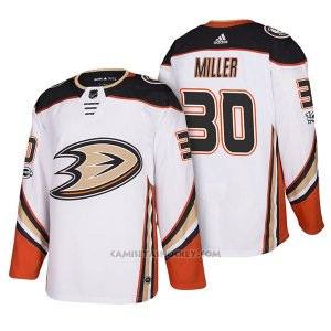Camiseta Hockey Hombre Anaheim Ducks Ryan Miller 30 2018 New Season Team Road Blanco
