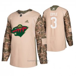Camiseta Hockey Minnesota Wild Charlie Coyle Veterans Day Camuflaje
