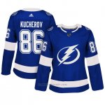Camiseta Hockey Mujer Tampa Bay Lightning 86 Nikita Kucherov Azul Adizero Jugador Home