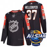 Camiseta Hockey Hombre Winnipeg Jets 37 Connor Hellebuyck Negro 2018 All Star Autentico