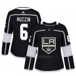 Camiseta Mujer Los Angeles Kings 6 Jake Muzzin Adizero Jugador Home Negro