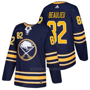 Camiseta Hockey Hombre Autentico Buffalo Sabres 82 Nathan Beaulieu Home 2018 Azul