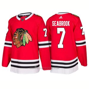 Camiseta Hockey Hombre Male Blackhawks 7 Brent Seabrook Home 2018 Rojo