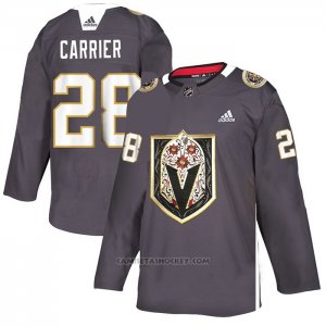 Camiseta Vegas Golden Knights William Carrier Dia De Los Muertos Gris