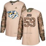 Camiseta Hockey Hombre Nashville Predators 59 Roman Josi Camo Autentico 2017 Veterans Day Stitched