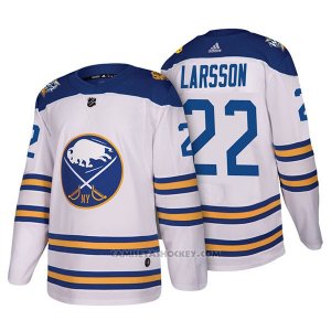 Camiseta Hockey Hombre Autentico Buffalo Sabres 22 Johan Larsson 2018 Winter Classic Blanco